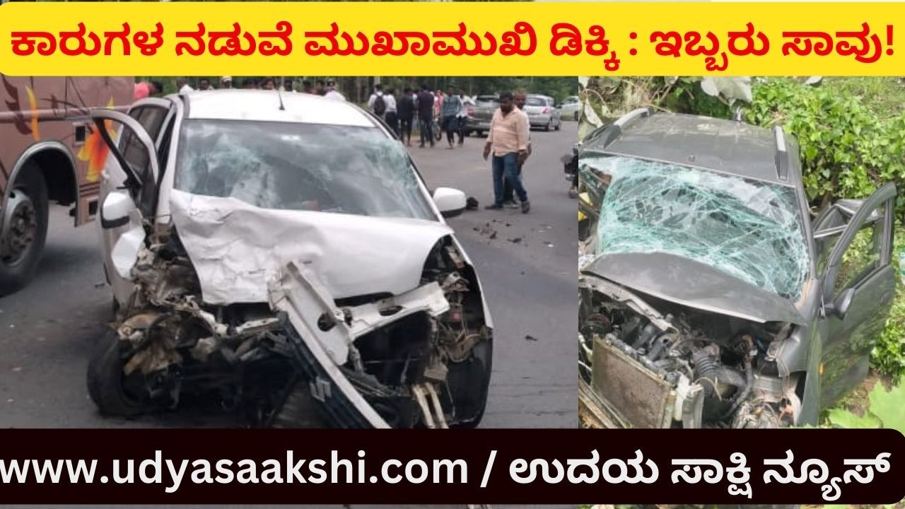 ಶಿವಮೊಗ್ಗ, ಸೆ. 9: ಎರಡು ಕಾರುಗಳ ನಡುವೆ ಸಂಭವಿಸಿದ ಮುಖಾಮುಖಿ ಡಿಕ್ಕಿಯಲ್ಲಿ ಇಬ್ಬರು ಮೃತಪಟ್ಟು, ನಾಲ್ವರು ಗಾಯಗೊಂಡಿರುವ ಘಟನೆ ಶಿವಮೊಗ್ಗ – ಚಿತ್ರದುರ್ಗ ರಾಷ್ಟ್ರೀಯ ಹೆದ್ದಾರಿಯ ಜಾವಳ್ಳಿ ಬಳಿ ಇಂದು ಸಂಭವಿಸಿದೆ.