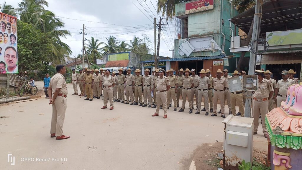ಶಿವಮೊಗ್ಗ, ರಿಪ್ಪನ್ ಪೇಟೆಯಲ್ಲಿ ಪೊಲೀಸ್ ಪಥ ಸಂಚಲನ