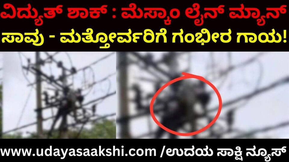 ವಿದ್ಯುತ್ ಶಾಕ್ : ಲೈನ್ ಮ್ಯಾನ್ ಸಾವು – ಮತ್ತೋರ್ವರಿಗೆ ಗಂಭೀರ ಗಾಯ!