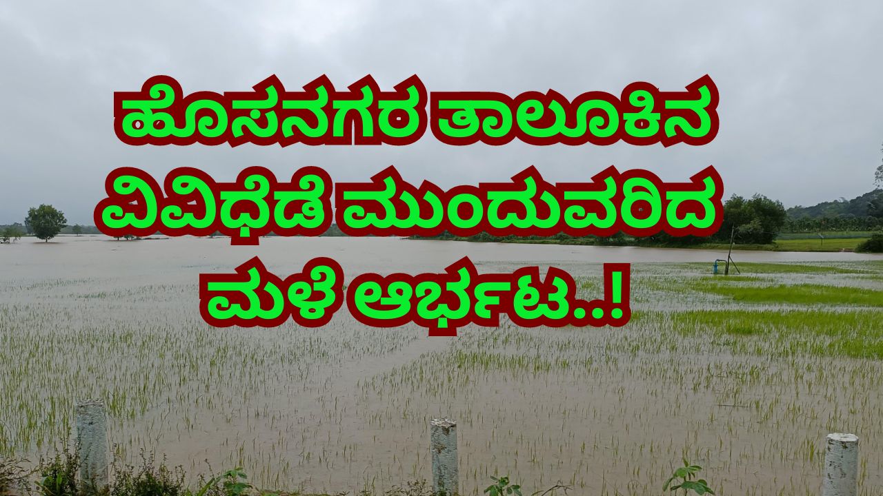 Continued rain in different parts of Hosanagar taluk! ಹೊಸನಗರ ತಾಲೂಕಿನ ವಿವಿಧೆಡೆ ಮುಂದುವರಿದ ಮಳೆ ಆರ್ಭಟ!