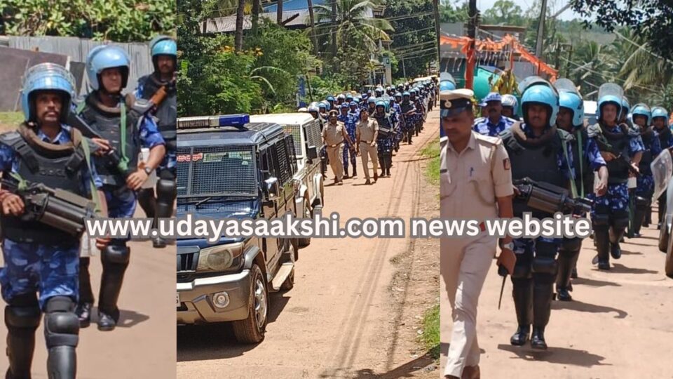bhadravati | Sagara | route march of paramilitary force and police in different parts of bhadravati and sagara ಭದ್ರಾವತಿ - ಸಾಗರದ ವಿವಿಧೆಡೆ ಅರೆಸೇನಾ ಪಡೆ ಹಾಗೂ ಪೊಲೀಸರ ಪಥ ಸಂಚಲನ