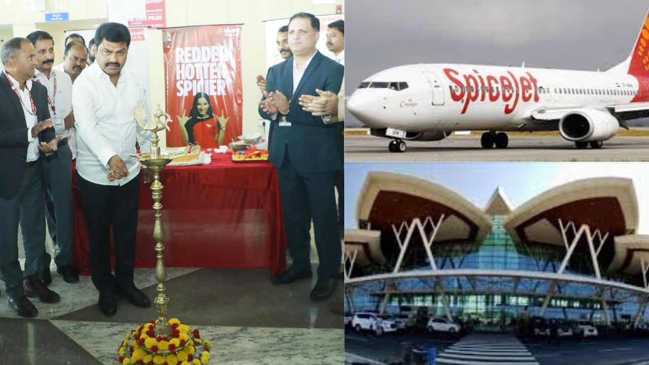 Spice AirJet has started flights from Shimoga to Chennai and Hyderabad from Thursday. In a ceremony held on Thursday morning at the Shimoga airport premises, MP B. Y. Raghavendra ceremonially launched the flights. On this occasion, airport officials and staff of Spice Air'jet were present.