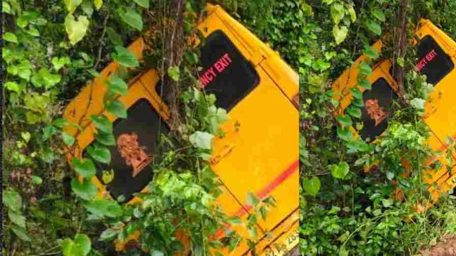Ripponpet: School bus overturns – Nursery school children escape danger! ರಿಪ್ಪನ್’ಪೇಟೆ : ಶಾಲಾ ಬಸ್ ಪಲ್ಟಿ – ಅಪಾಯದಿಂದ ಪಾರಾದ ನರ್ಸರಿ ಶಾಲೆ ಮಕ್ಕಳು!
